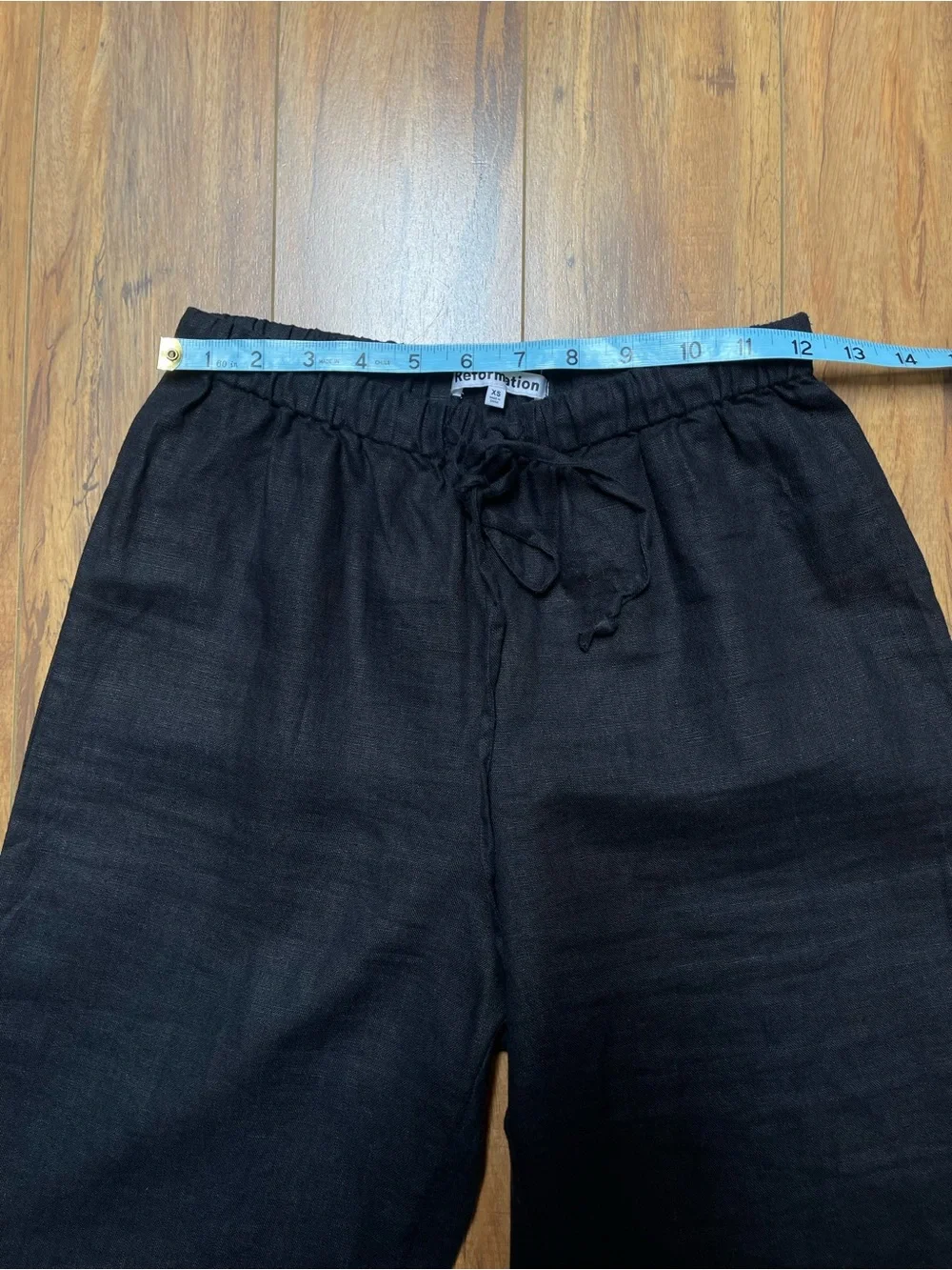 Reformation Olina Linen Pants in Black Size XS